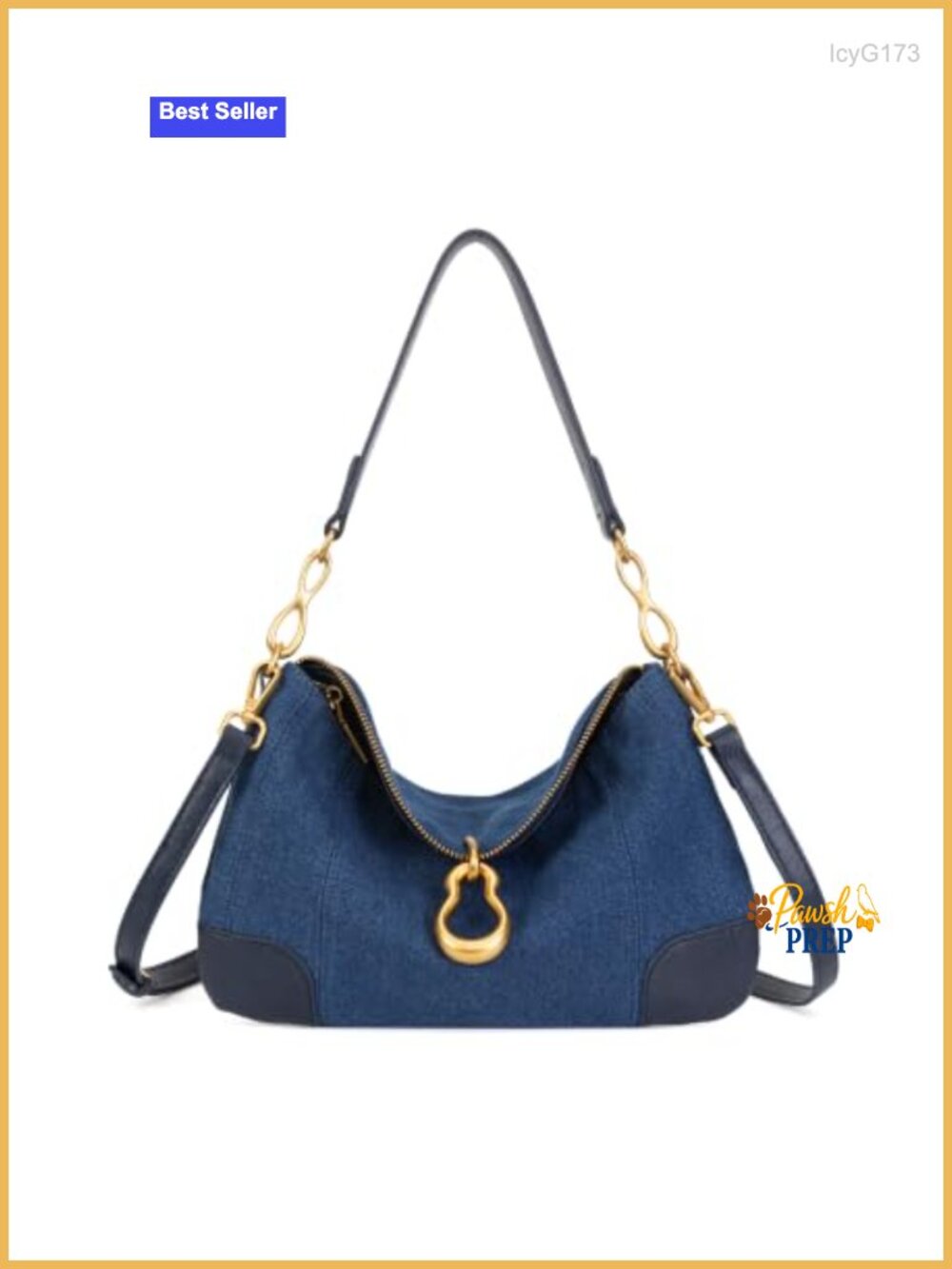 Faux Leather Hobo Shoulder Bag Women Retro Metal Pendant Satchel Purse